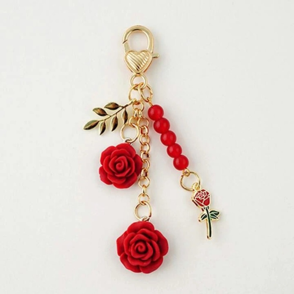 NIP RED ROSE BAG CHARM